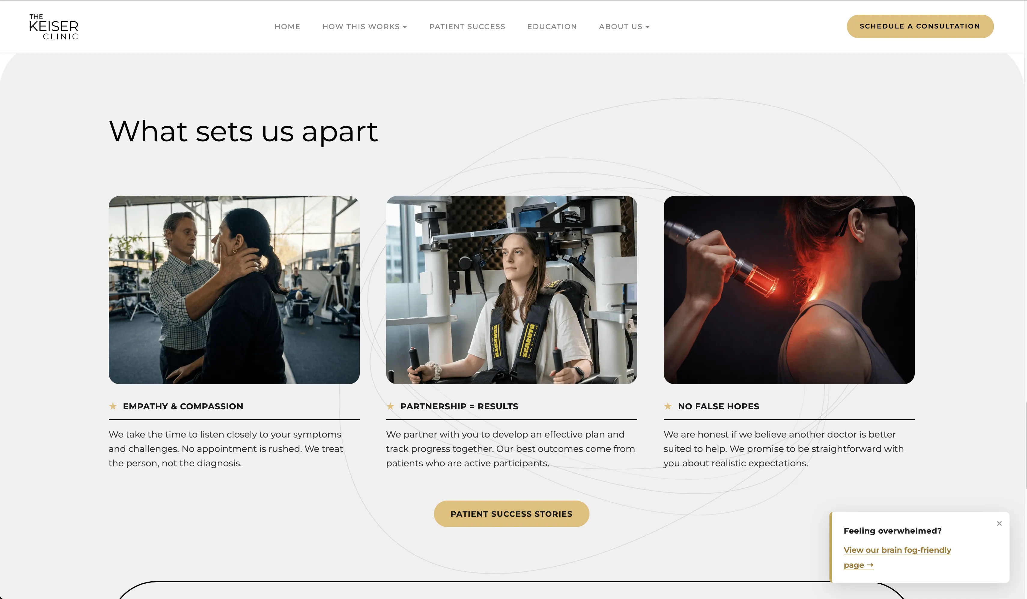 Medical clinic website detail